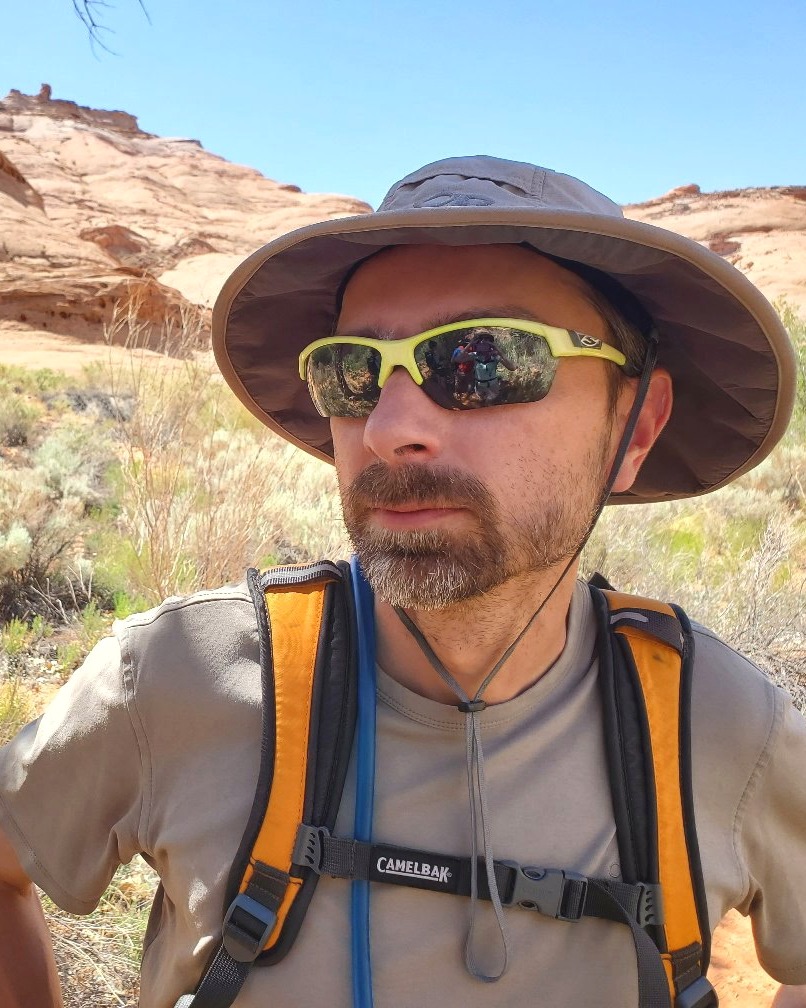 Greg Wunz, Owner and Founder of Kudurru Stone, in the field in the Utah desert.